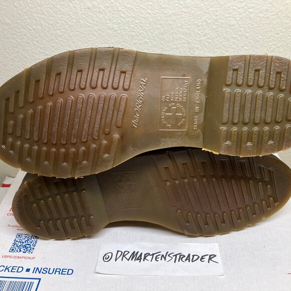 90's Vintage ENGLAND gibsons Wmns sz 8 shoes Dr. Martens 1461 cherry red oxblood - Picture 15 of 16